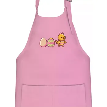 Kuchyňská zástěra Evoluce vajíčka - velikonoce - kuře - Dětská zástěra na vaření - Univerzální velikost ( Růžová )
