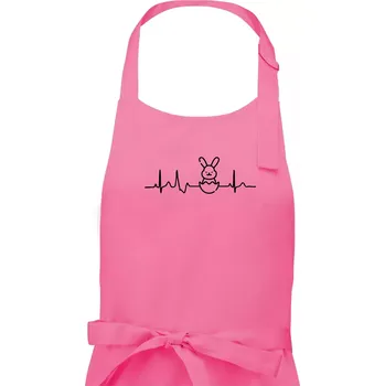Kuchyňská zástěra EKG Velikonoční zajíc - Pánská zástěra na vaření - Univerzální velikost ( Růžová )