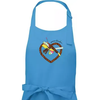 Kuchyňská zástěra Pomláska barevně - Dámská zástěra na vaření - Univerzální velikost ( Světlý tyrkys )