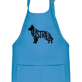 Kuchyňská zástěra Australský Ovčák - nápis v těle - Dětská zástěra na vaření - Univerzální velikost ( Světlý tyrkys )