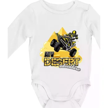 ATV čtyřkolka desert adventure - Body kojenecké s dlouhým rukávem - Dlouhý r. do 3 měs ( Bílá )