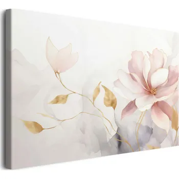 Obraz Jemný obraz na plátně Delikátní akvarelová květina Dekorace bílá růžová