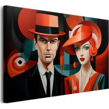 Obraz Obrazy na plátně obraz na zeď žena muž kubismus art deco 60x90cm
