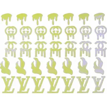 Samolepky na nehty samolepící tenké tvary loga Č. 17