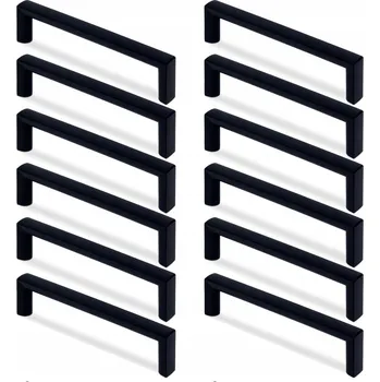 Nábytkové kování 12x NÁBYTKOVÁ ÚCHYTKA ČERNÁ ÚCHYTKA NA NÁBYTEK ÚCHYTKA NA KUCHYŇSKOU SKŘÍŇKU 128MM