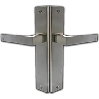 Dveřní kování KLIKA KE DVEŘÍM B-HARKO RUBUS BEZ PROVRTÁNÍ, NIKL-SATÉN, KOMPLET