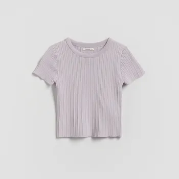 Dívčí mikina Reserved - Pruhovaná halenka - levandulová - 748FH-04X - 748FH-04X-80