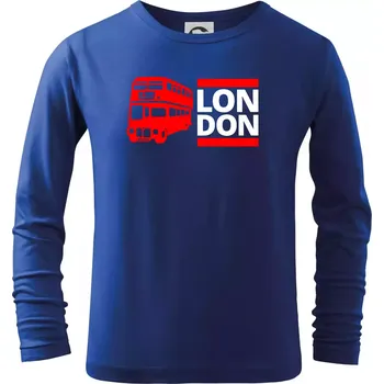 Chlapecké tričko LON DON BUS - Triko dětské Long Sleeve - 122 cm/6 let ( Královská modrá )