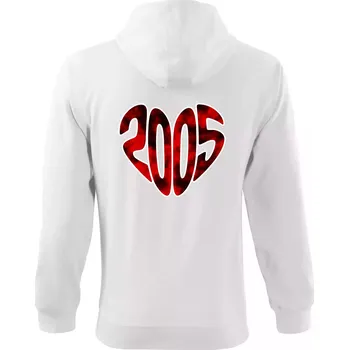 Pánské oblečení 2005 v srdci - Mikina s kapucí na zip trendy zipper - XL ( Bílá )