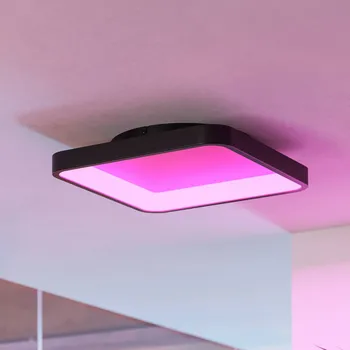 Lampička EGLO connect Smart LED stropní svítidlo Loretello-Z, hranaté, černé černá, bílá LED 20 W celkem - Doprava zdarma