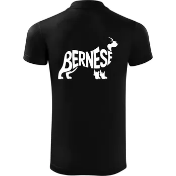 Pánská košile Bernese Mountain Dog nápis v těle - Polokošile Victory sportovní (dresovina) - XL ( Černá )