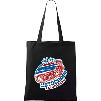 Nákupní taška Motocross racing team - Taška bavlněná - 42 x 38 cm ( Černá )