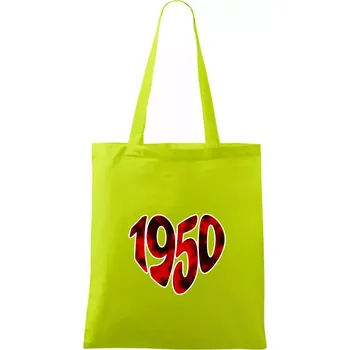 1950 v srdci - Taška bavlněná - 42 x 38 cm ( Limetková )