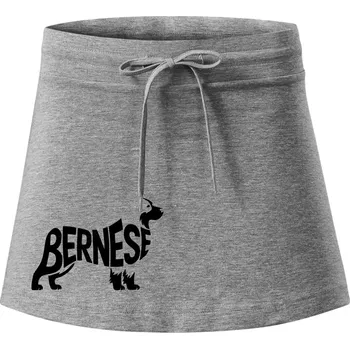 Dámská sukně Bernese Mountain Dog nápis v těle - Sportovní sukně - two in one - XS ( Tmavě šedý melír )
