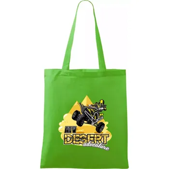 Nákupní taška ATV čtyřkolka desert adventure - Taška bavlněná - 42 x 38 cm ( Apple Green )