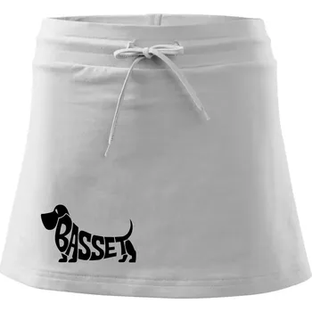 Dámská sukně Basset nápis v těle - Sportovní sukně - two in one - L ( Bílá )
