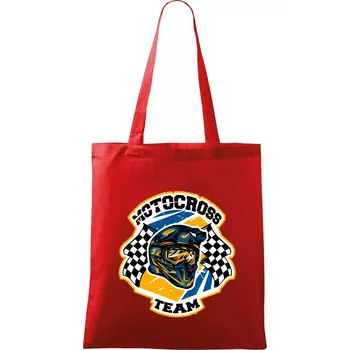 Nákupní taška Motocross team helma - Taška bavlněná - 42 x 38 cm ( Červená )