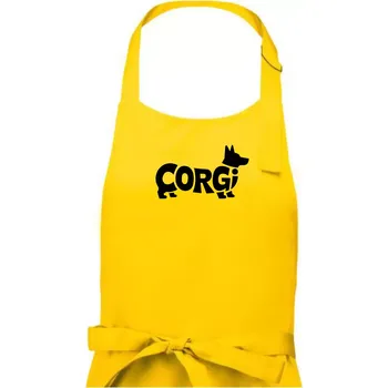 Kuchyňská zástěra Corgi nápis v těle - Dámská zástěra na vaření - Univerzální velikost ( Žlutá )
