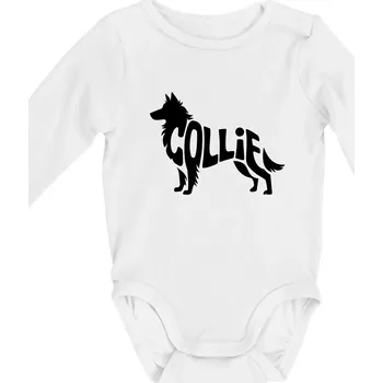 Colie nápis v těle - Body kojenecké s dlouhým rukávem - Dlouhý r. 3-6 měs ( Bílá )