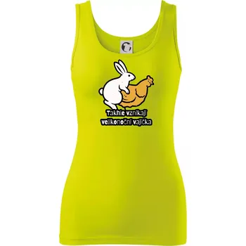 Dámské tričko Takhle vznikají velikonoční vajíčka - Dámské tílko - M ( Limetková )