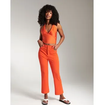 Sinsay - Crop top s ozdobným vázáním - oranžová - 8971J-22X - 8971J-22X-M