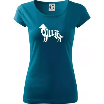 Dámské oblečení Colie nápis v těle - Dámské triko Pure - XL ( Petrolejová )