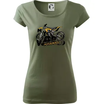 Dámské tričko Motocross my world - Dámské triko Pure - XS ( Khaki )
