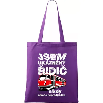 Jsem ukázněný řidič - tramvaj - Taška bavlněná - 42 x 38 cm ( Fialová )