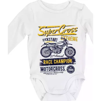 Kojenecký body Super Cross - Body kojenecké s dlouhým rukávem - Dlouhý r. do 3 měs ( Bílá )