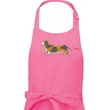 Kuchyňská zástěra Vintage basset - Dámská zástěra na vaření - Univerzální velikost ( Růžová )