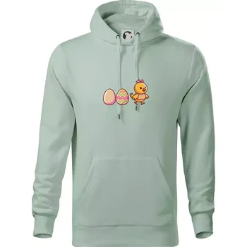 Pánská mikina Evoluce vajíčka - velikonoce - kuře - Mikina pánská Cape s kapucí - 5XL ( Sage )