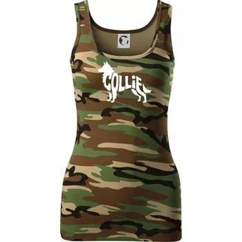 Dámské tričko Colie nápis v těle - Dámské Maskáčové tílko - S ( Hnědý maskáč )