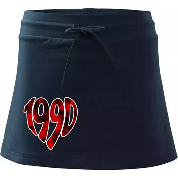 Dámská sukně 1990 v srdci - Sportovní sukně - two in one - L ( Námořní modrá (velmi tmavá - téměř černá) )