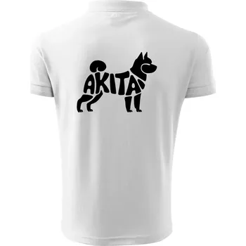 Pánská košile Akita Inu - Nápis v těle - Polokošile pánská Pique Polo 203 - L ( Bílá )