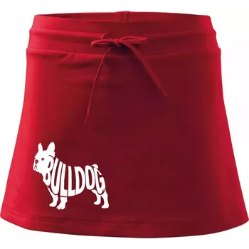 Dámská sukně Bulldog nápis v těle - Sportovní sukně - two in one - S ( Červená )