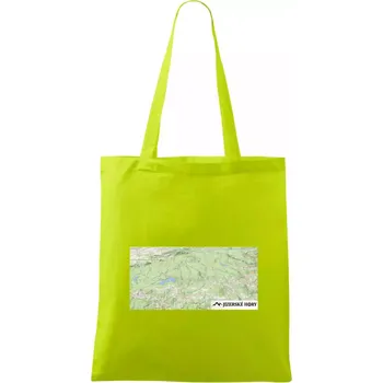 Jizerské hory mapa - Taška bavlněná - 42 x 38 cm ( Limetková )