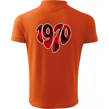 Pánská košile 1970 v srdci - Polokošile pánská Pique Polo 203 - 4XL ( Oranžová )