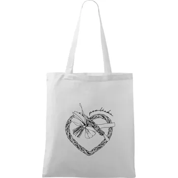 Nákupní taška Pomlázka - pomláska - Taška bavlněná - 42 x 38 cm ( Bílá )