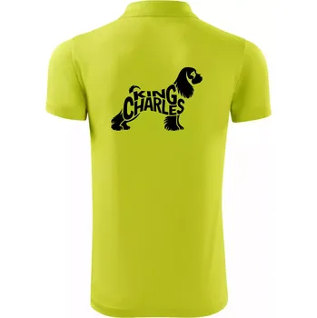 Pánská košile Kavalír king Charles španěl nápis v těle - Polokošile Victory sportovní (dresovina) - L ( Limetková )