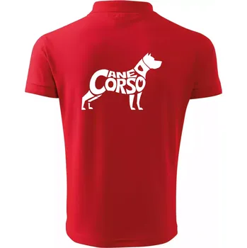 Pánská košile Cane corso nápis v těle - Polokošile pánská Pique Polo 203 - 3XL ( Červená )