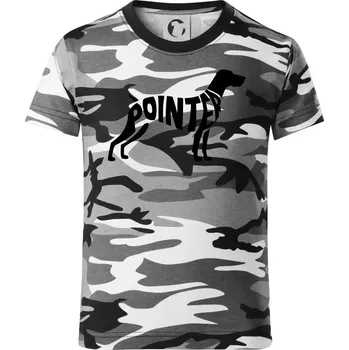 Chlapecké oblečení Pointer nápis v těle - Dětské maskáčové triko - 146 cm/10 let ( Šedý maskáč )