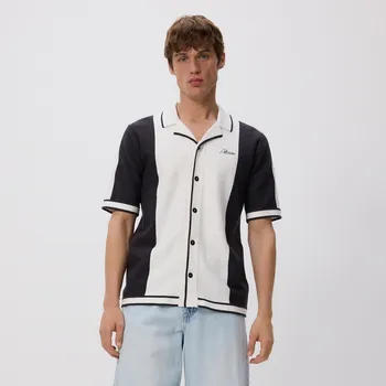 Pánský svetr Reserved - Svetr s krátkým rukávem - černý - TA185-99P - TA185-99P-L