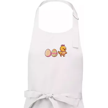 Kuchyňská zástěra Evoluce vajíčka - velikonoce - kuře - Pánská zástěra na vaření - Univerzální velikost ( Bílá )