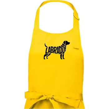 Kuchyňská zástěra Labrador nápis v těle - Pánská zástěra na vaření - Univerzální velikost ( Žlutá )