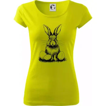 Dámské tričko Český velikonoční králík - Dámské triko Pure - S ( Limetková )
