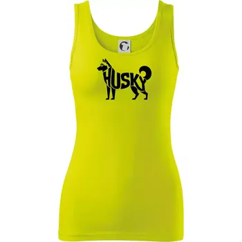 Husky nápis v těle - Dámské tílko - XS ( Limetková )