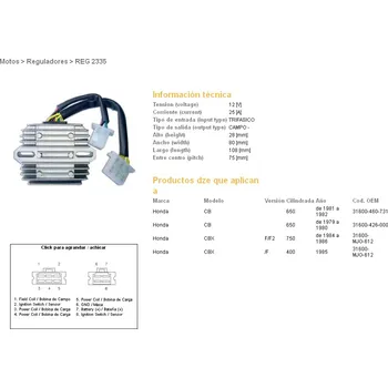 Elektroinstalace pro motocykl DZE REGULÁTOR NAPĚTÍ HONDA CB 650 '79-'82; CBX 400F '85; 750F '84-'86 (31600-460-731) (ESR190)