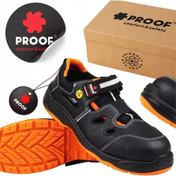 Pracovní obuv DÁMSKÉ PRACOVNÍ BEZPEČNOSTNÍ SANDÁLY PROOF S1P ESD ČERNÉ VEL. 39