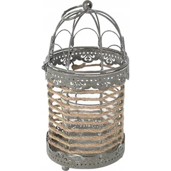 Obraz Lucerna MAYA, kovová zahradní lucerna 23 x 10 cm, rustikální šedá