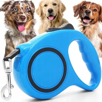 Vodítko pro psa VODÍTKO AUTOMATICKÁ PRO PSA PRO KOČKY LEHKÁ SVINOVACÍ PÁSKA S BLOKÁDOU 5 m 15 kg